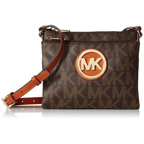 michael kors fulton crossbody brown|michael kors crossbody double zip.